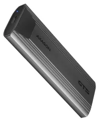 Металева коробка AXAGON для M.2 NVMe SSD EEM2-GTSA USB-C 3.2 Gen 2 Кабель USB 3.2 Gen1 20 см без гвинтів (1 of 3)