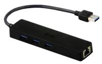 I-tec USB HUB ADVANCE 3 θύρες USB 3.0 Gigabit Ethernet προσαρμογέας (RJ45) λεπτό μαύρο (1 of 2)