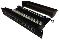 XtendLan Patch panel 10" 1U 12 puertos CAT6 blindado LSA colocación horizontal de conectores tierra color negro (1 of 4)