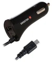 Swissten Cl autós töltő Micro USB A Usb 24A táp (1 of 1)