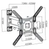 ## Nedis TVWM1530BK Wandbeugel voor het bevestigen van televisies met een diagonaal van **23 - 55"**. Kantelmogelijkheid -20° tot 0° en rotatie in het bereik van 180°. De maximale belasting van deze beugel is **30 kg**. De beugel heeft een praktische kabelorganizer. **Schermgrootte:** 23 - 55" (58 - 139 cm) **Afstand tot de muur:** 70 - 400 mm **Maximaal draagvermogen:** 30 kg **VESA-afmetingen:** 100 x 100 / 200 x 100 / 200 x 200 / 300 x 300 / 400 x 200 / 400 x 400 **Helling:** \-20° tot 0° ** Draaihoek:** 180° **Schommelhoek:** nee **Aantal verbindingen:** 3 thumbnail (5 of 5)