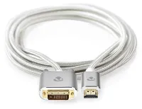 NEDIS PROFIGOLD HDMI kabelio jungtis HDMI - DVI-D 24+1 kištukas medvilnė sidabrinė DĖŽĖ 2m (1 of 2)