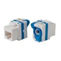 XtendLan Keystone jack RJ45 CAT5e UTP lockable with lock toolless installation white with color stripe (1 of 1)