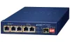 Planet BSP-115HP-5A Hybrid PoE соларен комутатор 5x 1Gb 1x SFP 1x PoE++ 802.3bt 2x 802.3at 2x при пасивна -20~65°C