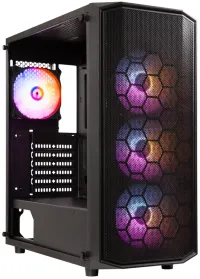 Корпус BitFenix ​​Garen ATX 4x120mm Вентилятор ARGB 2xUSB 3.0 USB 2.0 закаленное стекло черный (1 of 5)