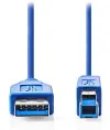 NEDIS kabel USB 3.2 vtič USB-A - vtič USB-B na tiskalnik itd. moder 3m