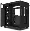 NZXT Fall H9 Flow zwee-Chamber ATX 4x120mm Fan bis zu 10xfan perforéierte Glas erop. virun Säit schwaarz thumbnail (5 of 5)