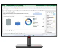 ## Lenovo ThinkVision P27h-30 **27"** LED-skærmen har en opløsning på 2560 x 1440 pixels. Den har en responstid på **4 ms**, et kontrastforhold på **1000:1** og en lysstyrke på **350 cd /m2**. Ved hjælp af teknologi opnås **IPS** brede betragtningsvinkler **178° vandret og lodret**. Der er fire **USB 3.0**-porte, en Ethernet **RJ-45**-port og to **USB-C*-porte *.Med **Daisy Chain**-teknologi kan flere skærme nemt tilsluttes og tilsluttes computeren med et enkelt kabel.**Integreret KVM-switch** giver dig mulighed for at styre to enheder tilsluttet skærm via et enkelt tastatur og mus. Nyd også det højdejusterbare stativ og funktionerne **Pivot**, som gør det muligt at dreje skærmen 90°. Pakken inkluderer et USB- og USB-C-kabel. **Paneltype:** IPS **Diagonal:** 27" **Billedforhold:** 16:9 **Opløsning:** 2560 x 144 **Kontrastforhold:** 1000:1 **Svartid:** 4 ms ### Interface - 1 x HDMI - 1x DisplayPort-indgang - 1x DisplayPort-udgang - 2x USB-C 3.2 Gen1 - 4x USB 3.2 Gen1 (USB 3.0) - 1x RJ-45 - 1x hovedtelefonudgang (1 of 6)