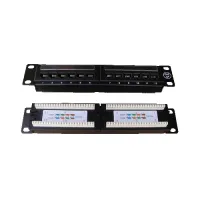 DATACOM Patch panel UTP 10" 12 port CAT5E 2x6 positions 1U rear notch black (1 of 1)