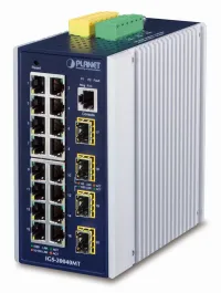 Planet IGS-20040MT 16x RJ-45 4x SFP DIN IP30 -40 до +75°C Web SNMPv3 VLAN IGMPv3 ESD IPv4 IPv6 (1 of 3)