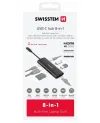 Hub USB-C Swissten 8 in 1 (USB-C 100 W HDMI 4K LAN RJ45 2x USB-A 1x USB-C 5 Gbps SD Micro SD) Alluminio thumbnail (8 of 8)