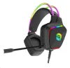 Headset cearrbhachais CANYON Cúl-sholais dorcha GH-9A RGB USB + 3.5mm jack 2m cábla dubh