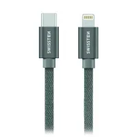 Swissten Datakabel Textiel USB-C Lightning 1,2 M Grijs (1 of 1)