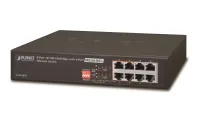 Planet GSD-804Pv2 PoE switch 8x1000B-T 4x PoE IEEE 802.3at do 60W extend mód 10Mb fanless (1 of 1)