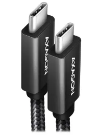 AXAGON кабел за данни и зареждане USB-C към USB-C USB 3.2 Gen2 PD 100W 5A 4k HD ALU оплетка 1.0m черен (1 of 1)
