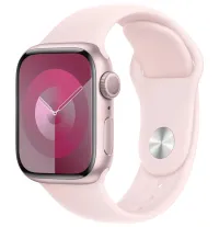 Apple Watch Series 9 41 мм розов алуминий със светлорозова спортна каишка M L (1 of 2)