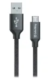 Kolorowy kabel do transmisji danych USB Micro USB 1 m 2,1 A Czarny