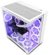 NZXT ohišje H9 Flow dvokomorni ATX 4x120 mm ventilator z do 10x ventilatorjem perforirano stekleno površino. stran spredaj bela