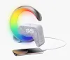 IMMAX Светодиодная лампа для релаксации FLAMINGO Qi с зарядкой-будильником RGB 300 лм USB-выход BT 5.1 серебристый thumbnail (4 of 5)