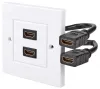 NEDIS wall box HDMI 2x HDMI socket 4K@60Hz 18 Gbps gold-plated black-white