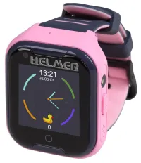 Детски часовник HELMER LK 709 с GPS локатор точка. дисплей 4G IP67 nano SIM видео разговор снимка Android и iOS розов (1 of 3)