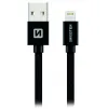 Kabel do transmisji danych Swissten Tekstylny USB Lightning 3,0 M Czarny