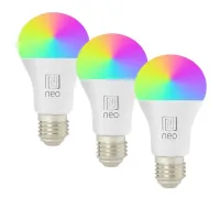 IMMAX NEO LITE SMART 3 LED spuldžu komplekts E27 11W RGB+CCT aptumšojams Wi-Fi Beacon TUYA (1 of 6)