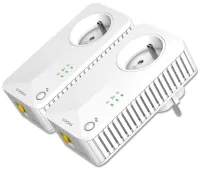 FUERTE juego de 2 adaptadores Powerline 600 DUO FR Powerline 600 Mbit con 1x LAN blanco (1 of 5)