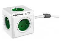 Cubenest Powercube Extended 5x aljzat 15 m fehér zöld gyerekbiztos földelő dokkoló max. 10A 250V~2500W (1 of 1)