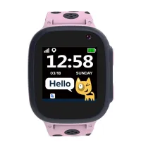 Розумний годинник CANYON Sandy KW-34 PINK GREY 1.44" Nano SIM Кнопка SOS GPS+LBS камера периметр виклику (1 of 5)