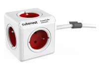 Cubenest Powercube Extended 5× zásuvka 15 m bílá červená dětská pojistka uzemnění dok max. 10A 250V~2500W (1 of 1)