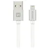 Swissten adatkábel Textil USB Lightning Mfi 2.0 M ezüst