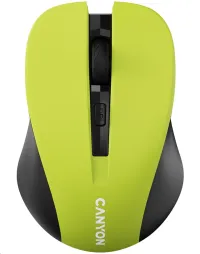 Mouse ottico wireless CANYON CMSW1 risoluzione regolabile 800 1000 1200 dpi 4 tasti ricevitore nano USB giallo (1 of 7)