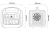 Estação de carregamento EZVIZ PS600 potência 600W bateria de íon-lítio capacidade 60736Wh 9 portas peso 6,5kg preto thumbnail (8 of 8)