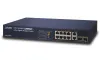 Planet FGSD-1008HPS Коммутатор PoE 8x RJ45 2x SFP RJ45 Интернет SNMP STP RSTP расширение 10 Мбит с IEEE 802.3at 125 Вт