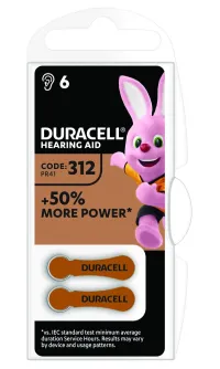 Duracell hearing aid batteries DA312 6pcs (1 of 1)