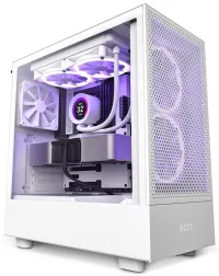 Ohišje NZXT H5 Flow edition 2x120 mm ventilator USB 3.0 USB-C 3.1 prozorna stranska mrežasta plošča bela (1 of 5)