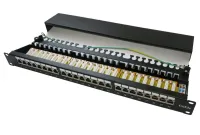 Panneau de brassage XtendLan 19" 24 ports blindé C5Edual 2xAu avec recherche LED (1 of 2)