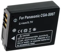 TRX baterie Panasonic 1000 mAh pro CGA S007E DMW-BCD10 CGR-S007 DMWBCD10 CGA-S007A 1B CGA-S007 1B neoriginální (1 of 1)