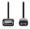 Cabo NEDIS Plugue USB 2.0 micro-B - tomada USB-A suporte OTG preto 20cm thumbnail (1 of 1)