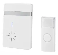 NEDIS Wireless Doorbell Kit Batterie ugedriwwen 36 Melodien Range 300m 80dB Wäiss (1 of 2)