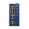 Planet IGS-4215-8UP2T2S Промышленный коммутатор L2 PoE 10x 1 ГБ 2x SFP 1 ГБ 802.3bt 360 Вт IP30 от -40 до 75 °C 48–54 В постоянного тока thumbnail (2 of 3)