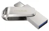 „SanDisk Ultra Dual Drive Luxe“ USB-C 128 GB USB 3.0 Type-C USB 3.0 Type-A sidabrinis