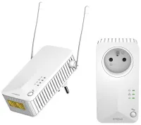 STÆRKT sæt med 2 adaptere Powerline WF 600 DUO FR Powerline 600 Mbit med Wi-Fi 300 Mbit med 2x LAN hvid (1 of 3)