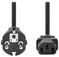 NEDIS cable alimentación 230V conexión 10A conector IEC-320-C13 enchufe directo Schuko negro granel 5m (1 of 2)