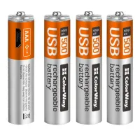 Colorway επαναφορτιζόμενη μπαταρία AAA 400mAh USB 1.5V 4 τμχ στη συσκευασία (1 of 1)