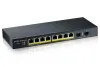 Zyxel GS1900-10HP v2 Switch Web Smart Gigabit de escritorio de 10 puertos: 8x Gigabit metal + 2x SFP IPv6 802.3az (Verde) PoE thumbnail (2 of 4)