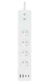 NEDIS Wi-Fi viedais pagarinājuma kabelis 3x E tipa ligzda 16A 2x USB-A 2x USB-C 2m Android iOS White thumbnail (2 of 6)