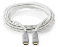 NEDIS PROFIGOLD USB-C USB 3.2 Gen 2x2 кабел USB-C щепсел - USB-C щепсел найлон сребрист КУТИЯ 2м (1 of 2)