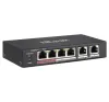 HiLook Drivs av HIKVISION switch NS-0106P-35 4x port 10 100 Mbps RJ45 portar PoE 2x 100 Mbps upplänk